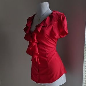 Banana Republic Ruffle Button Down Top